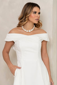 Vestido Miriam Midi Ombro a Ombro - Off White