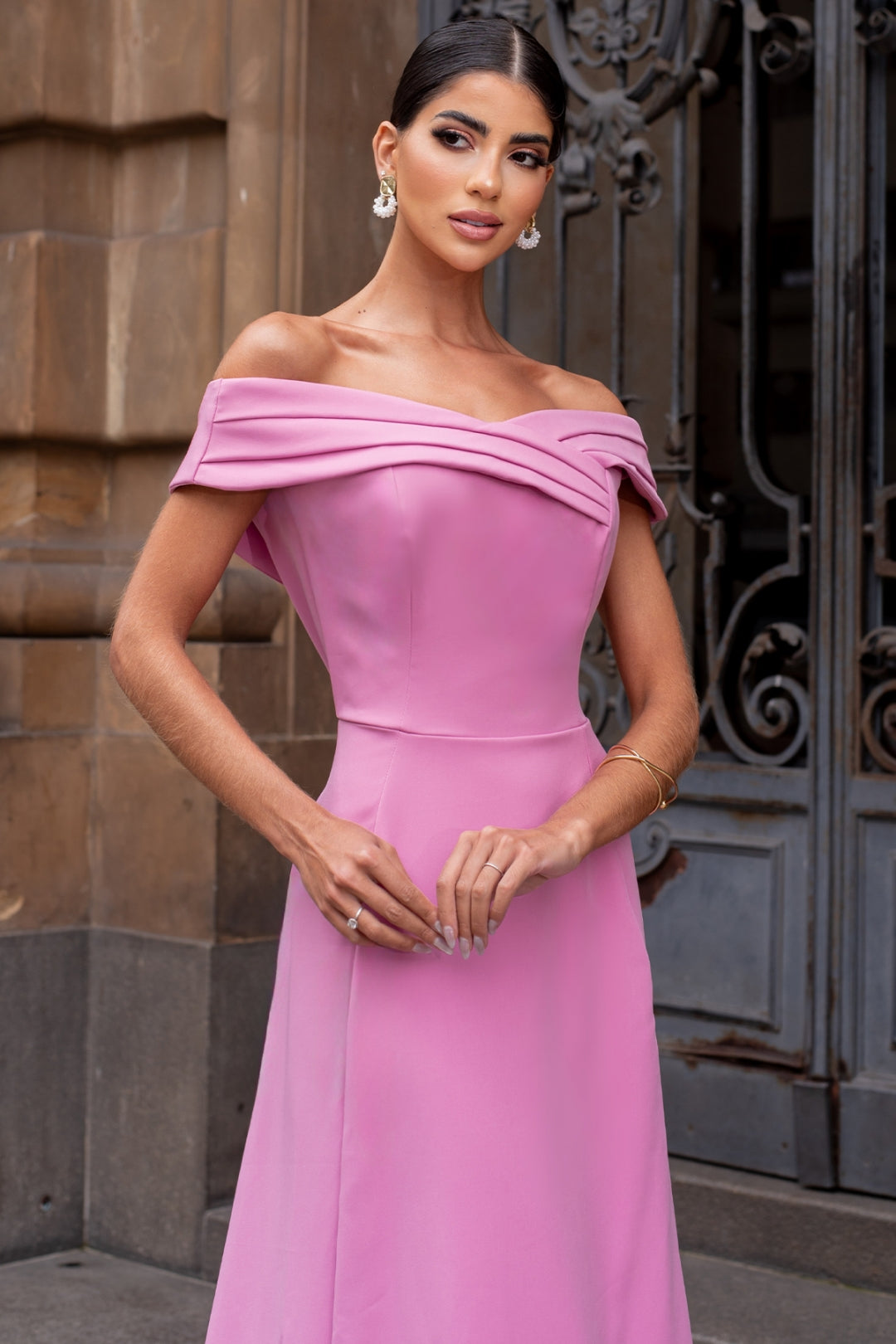 Vestido Miriam Midi Ombro a Ombro - Rosa
