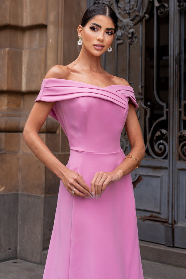 Vestido Miriam Midi Ombro a Ombro - Rosa
