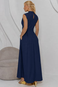 Vestido Sasha Midi Decote Transpassado - Azul Marinho