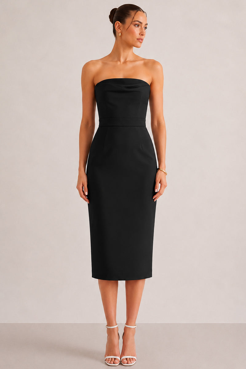 Vestido Janine Midi Tubinho - Preto