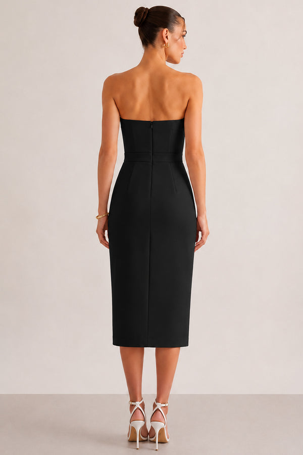 Vestido Janine Midi Tubinho - Preto