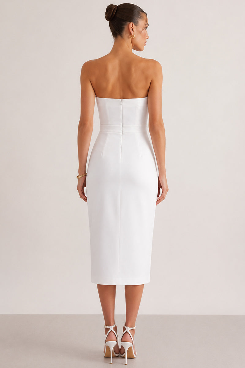 Vestido Janine Midi Tubinho - Off White