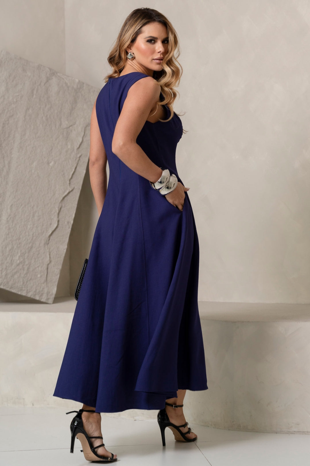 Vestido Madrid Rodado - Azul