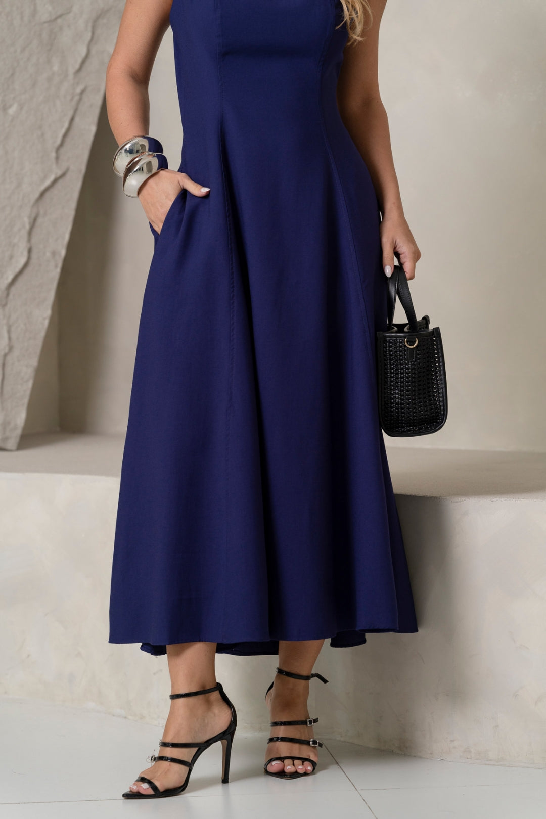 Vestido Madrid Rodado - Azul