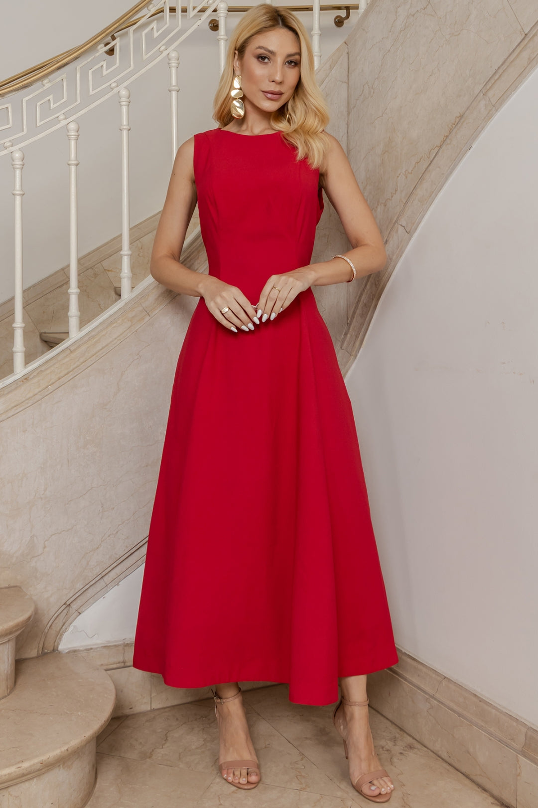 Vestido Madrid Rodado - Vermelho