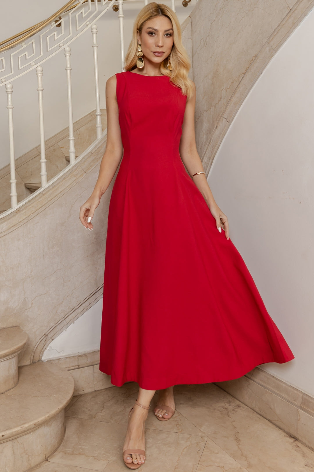 Vestido Madrid Rodado - Vermelho