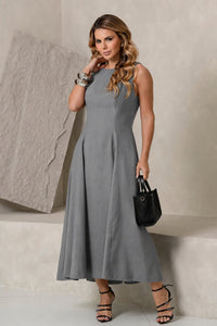 Vestido Madrid Rodado - Cinza