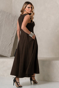 Vestido Madrid Rodado - Marrom
