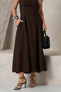 Vestido Madrid Rodado - Marrom