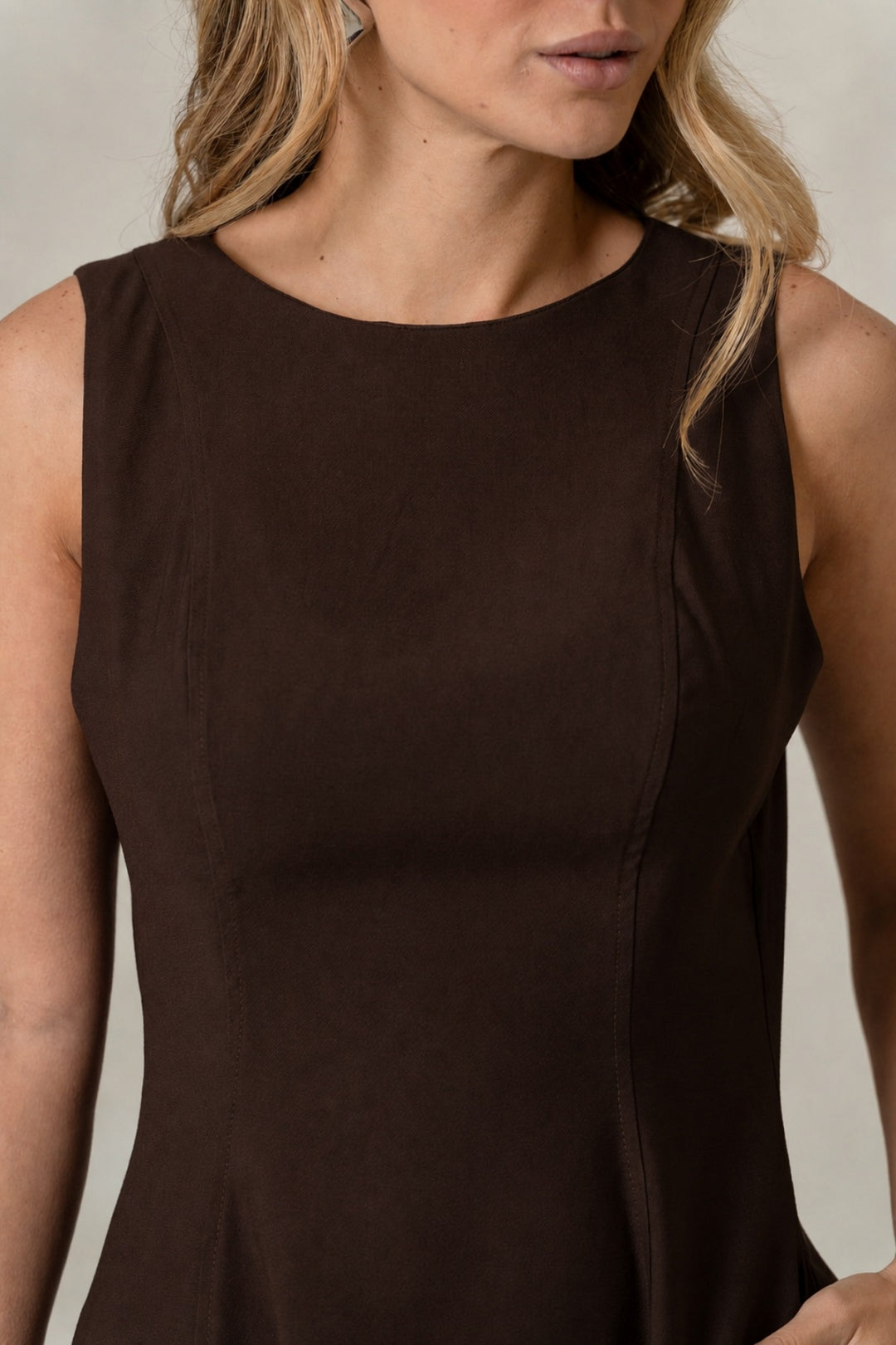 Vestido Madrid Rodado - Marrom