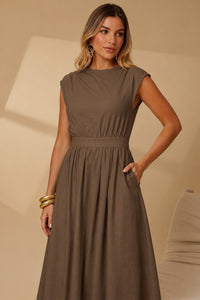 Vestido Genova Midi Rodado - Verde Musgo