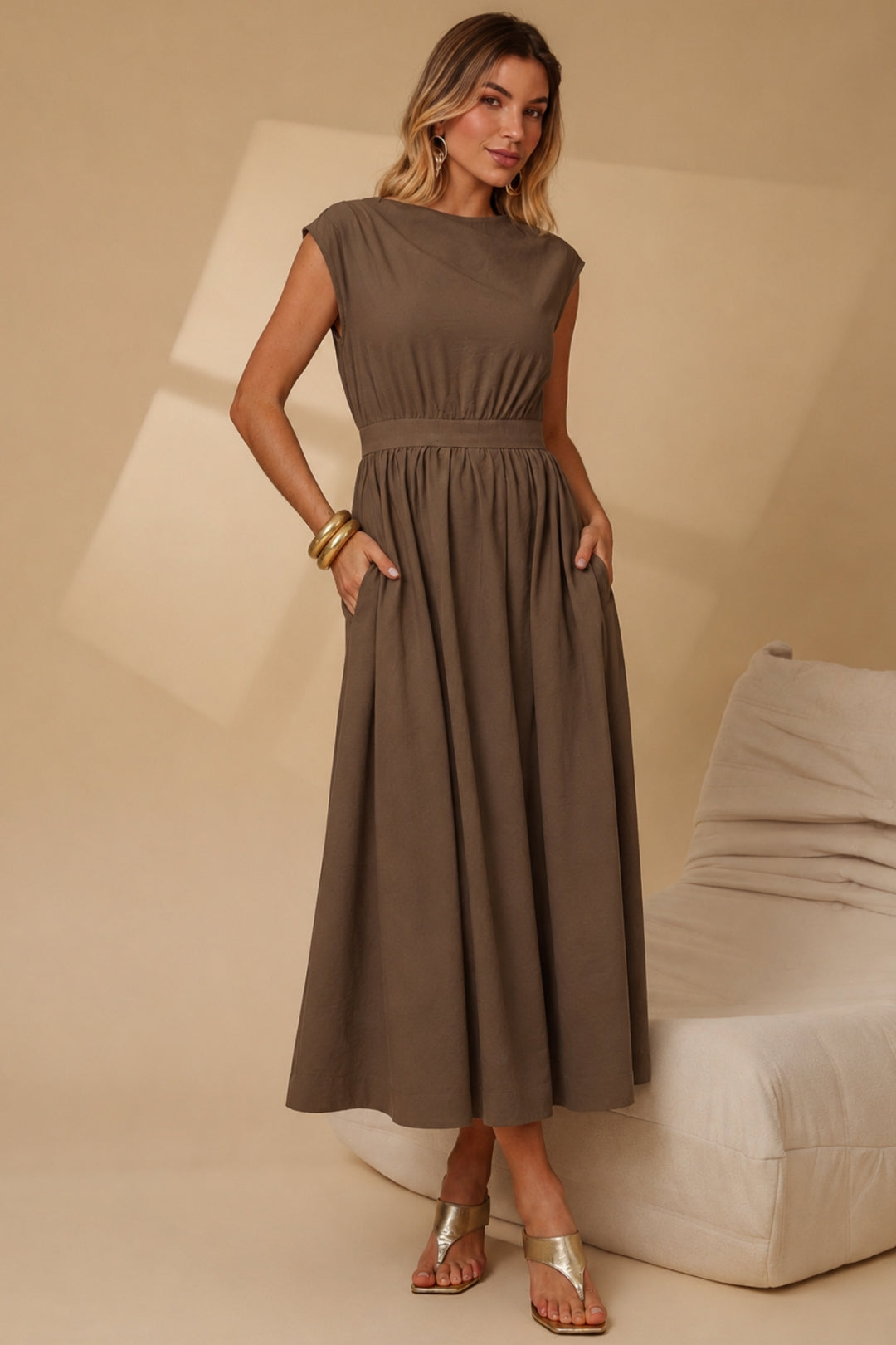 Vestido Genova Midi Rodado - Verde Musgo