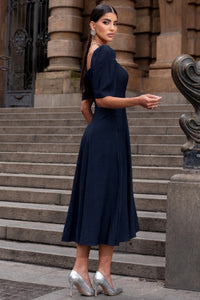 Vestido Bali Midi - Azul Marinho