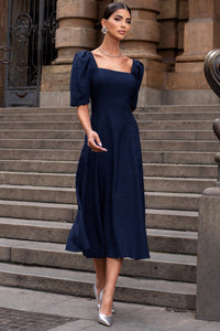 Vestido Bali Midi - Azul Marinho