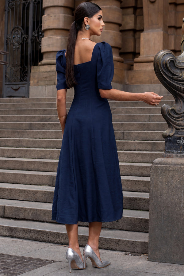 Vestido Bali Midi - Azul Marinho