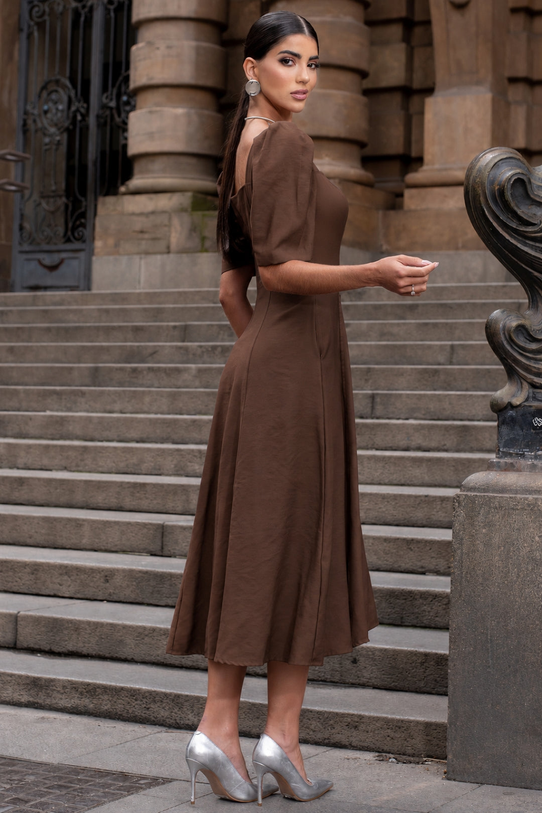 Vestido Bali Midi - Marrom