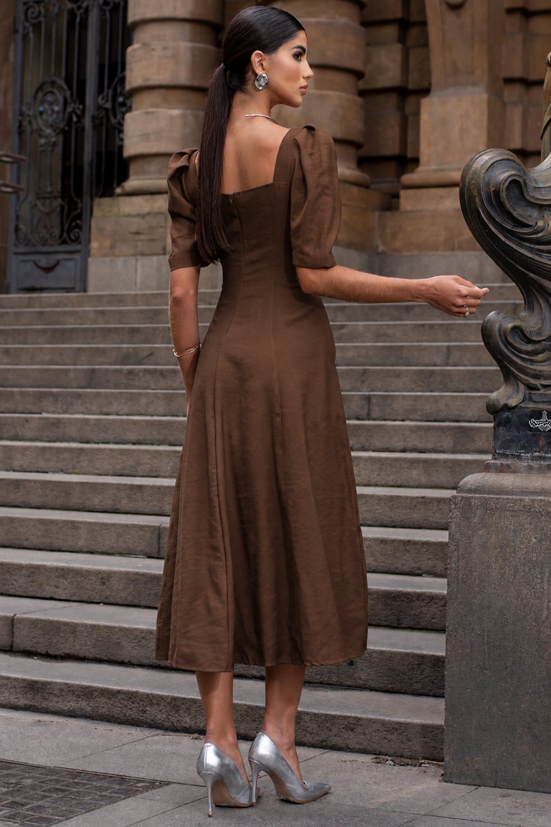 Vestido Bali Midi - Marrom
