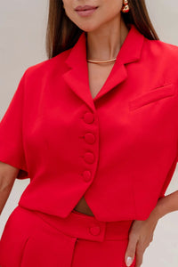 Conjunto Shirley Blusa e Calça - Vermelho