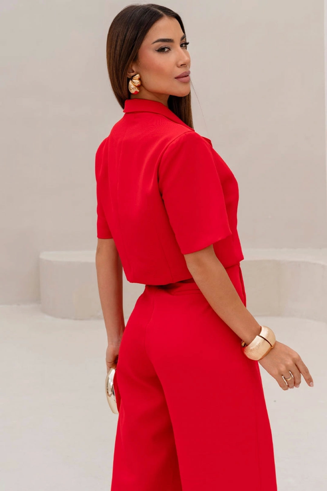 Conjunto Shirley Blusa e Calça - Vermelho