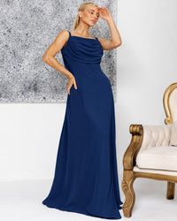 Vestido Marisol Longo - Azul Marinho