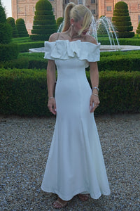 Vestido Violeta Longo Ombro a Ombro - Off White
