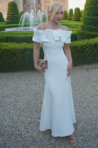 Vestido Violeta Longo Ombro a Ombro - Off White