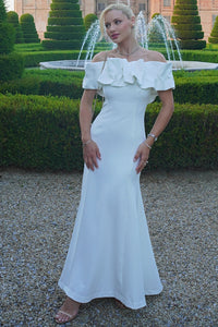 Vestido Violeta Longo Ombro a Ombro - Off White