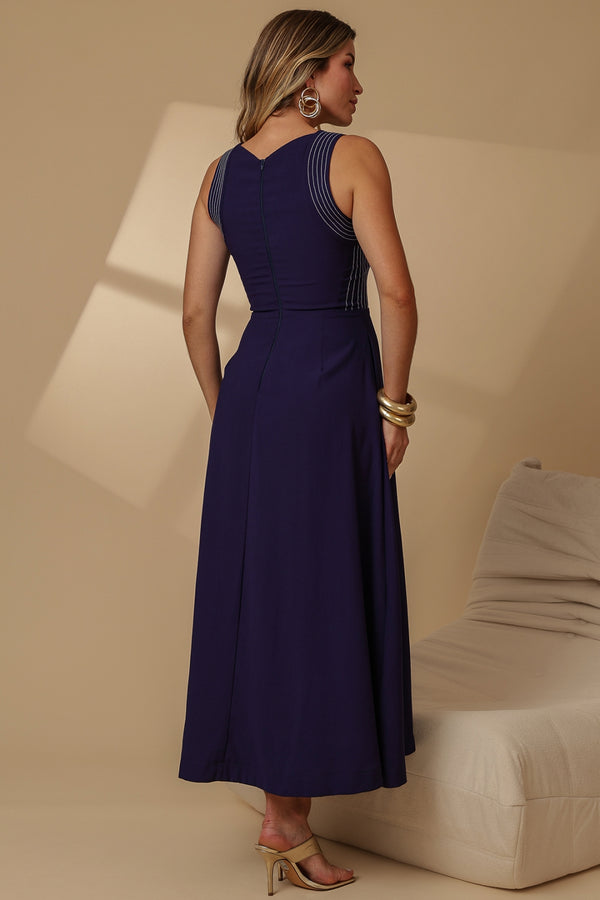 Vestido Gabriela Midi - Azul