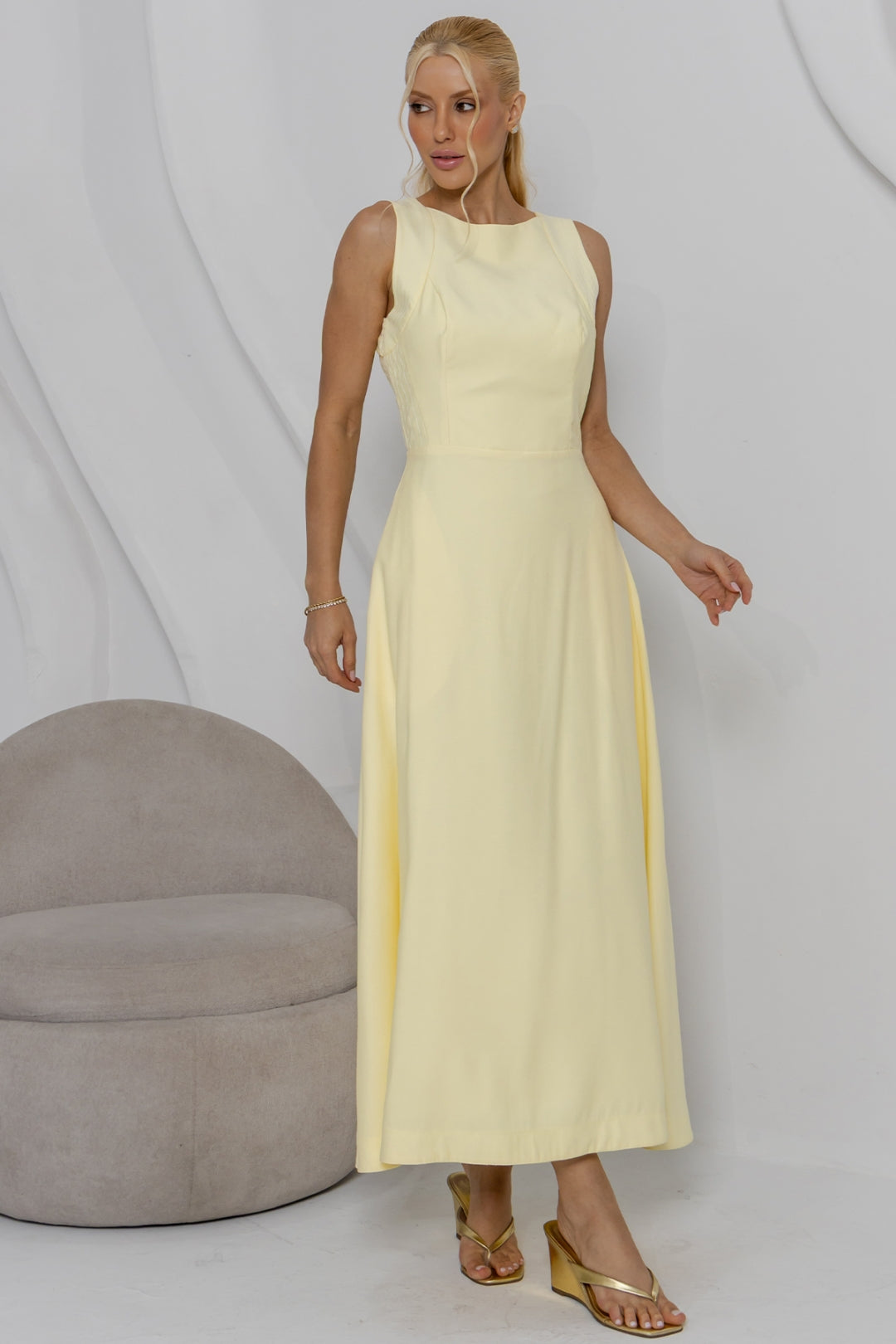 Vestido Gabriela Midi - Amarelo