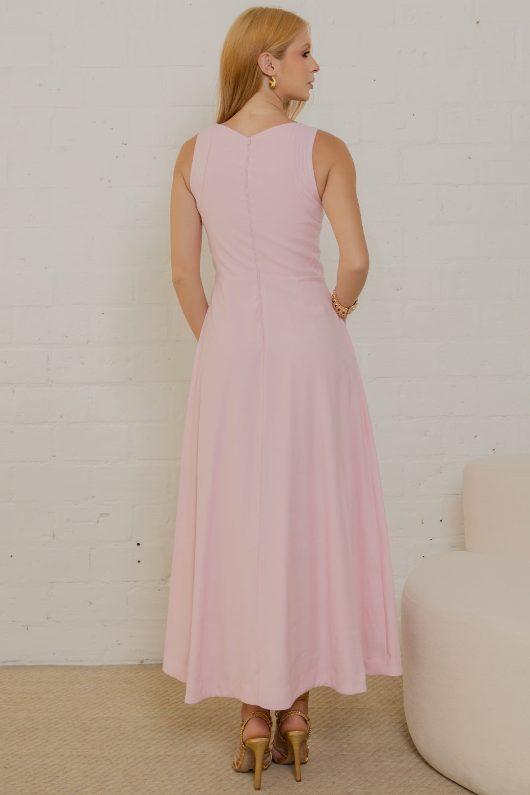 Vestido Gabriela Midi - Rosa