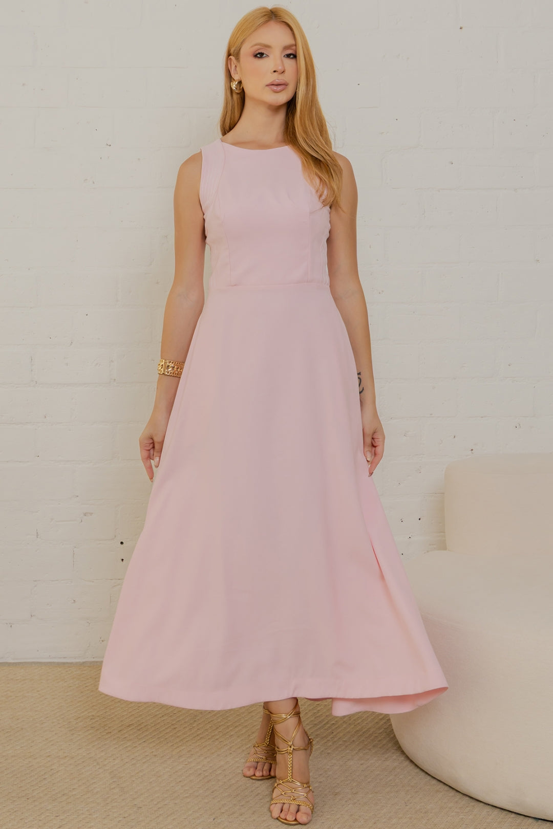 Vestido Gabriela Midi - Rosa