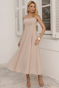 Vestido Luna Midi Rodado - Bege
