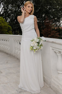 Vestido Romana Drapeado - Off White