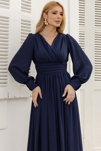 Vestido Elisabete Longo - Azul Marinho
