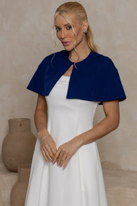 Capa Agapi Pelerine com Botão Frontal - Azul Marinho