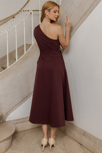 Vestido Maia Um Ombro Só - Vinho
