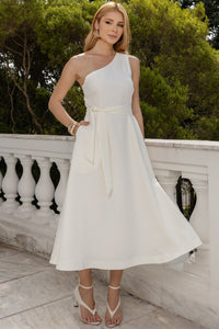 Vestido Maia Um Ombro Só - Off White