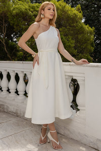 Vestido Maia Um Ombro Só - Off White