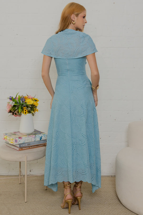 Vestido Natalia Laise Bordado - Azul