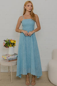 Vestido Natalia Laise Bordado - Azul