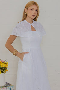 Vestido Natalia Laise Bordado - Off White