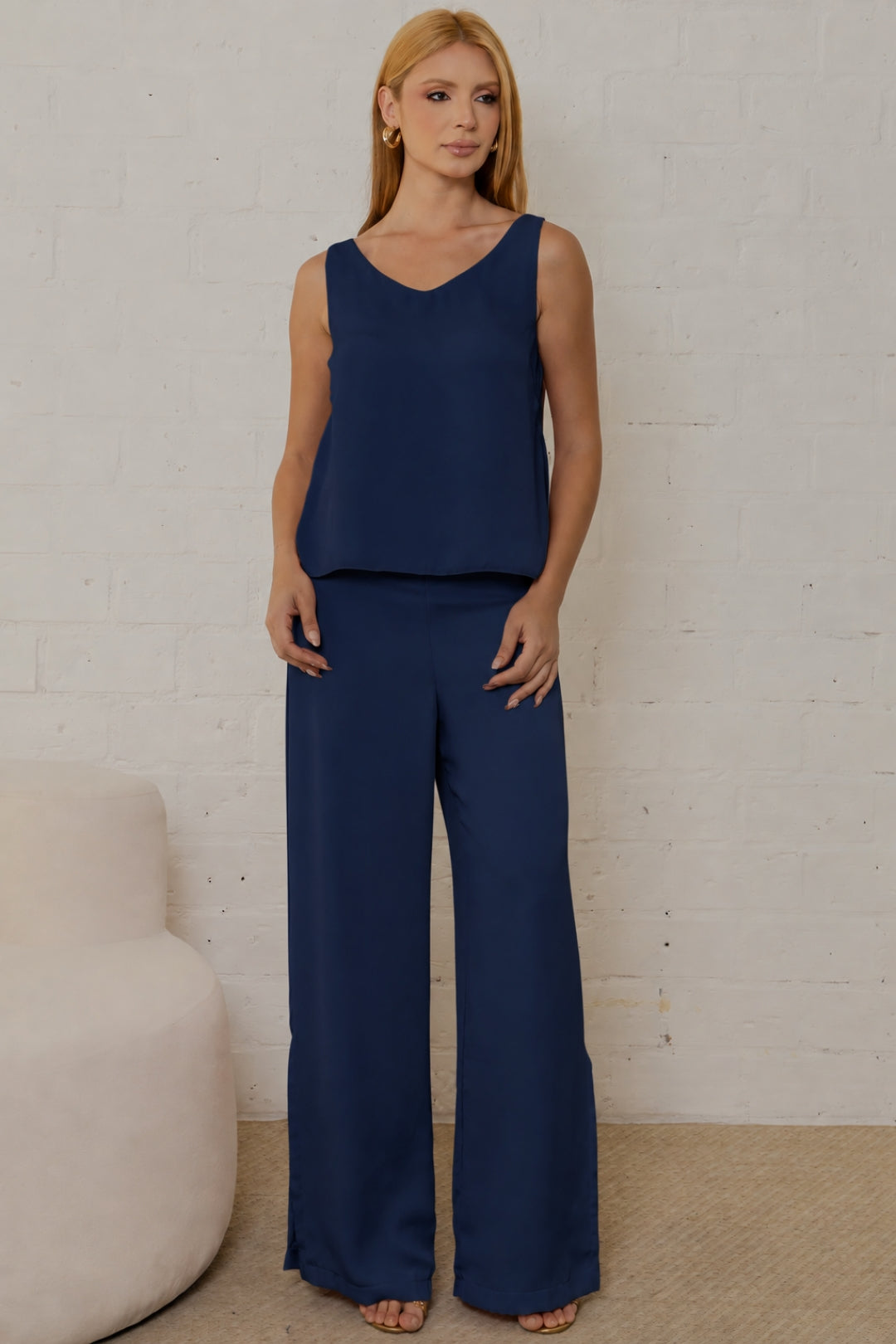 Conjunto Betina Calça e Blusa - Azul Marinho