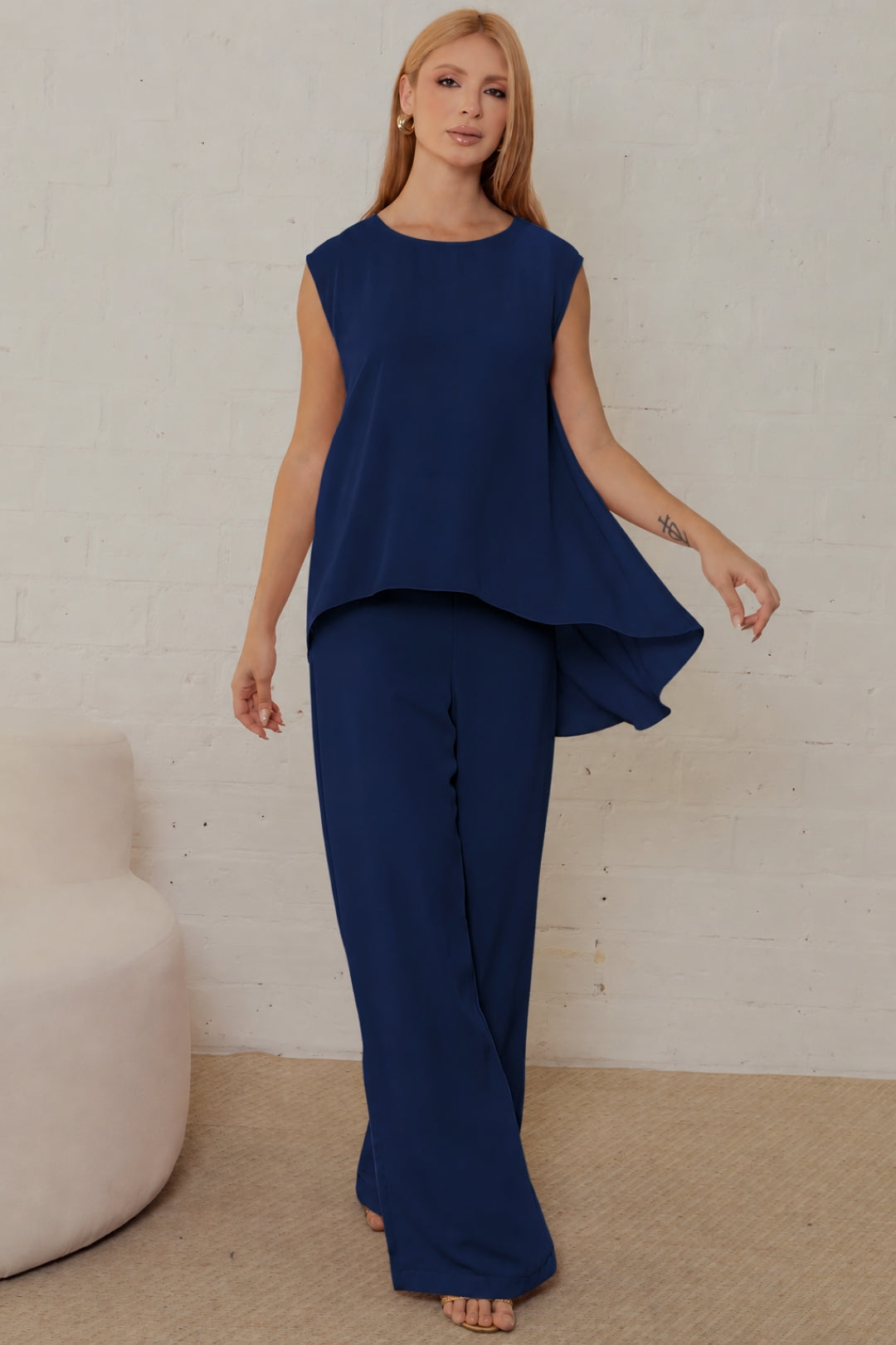 Conjunto Betina Calça e Blusa - Azul Marinho
