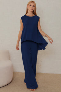 Conjunto Betina Calça e Blusa - Azul Marinho