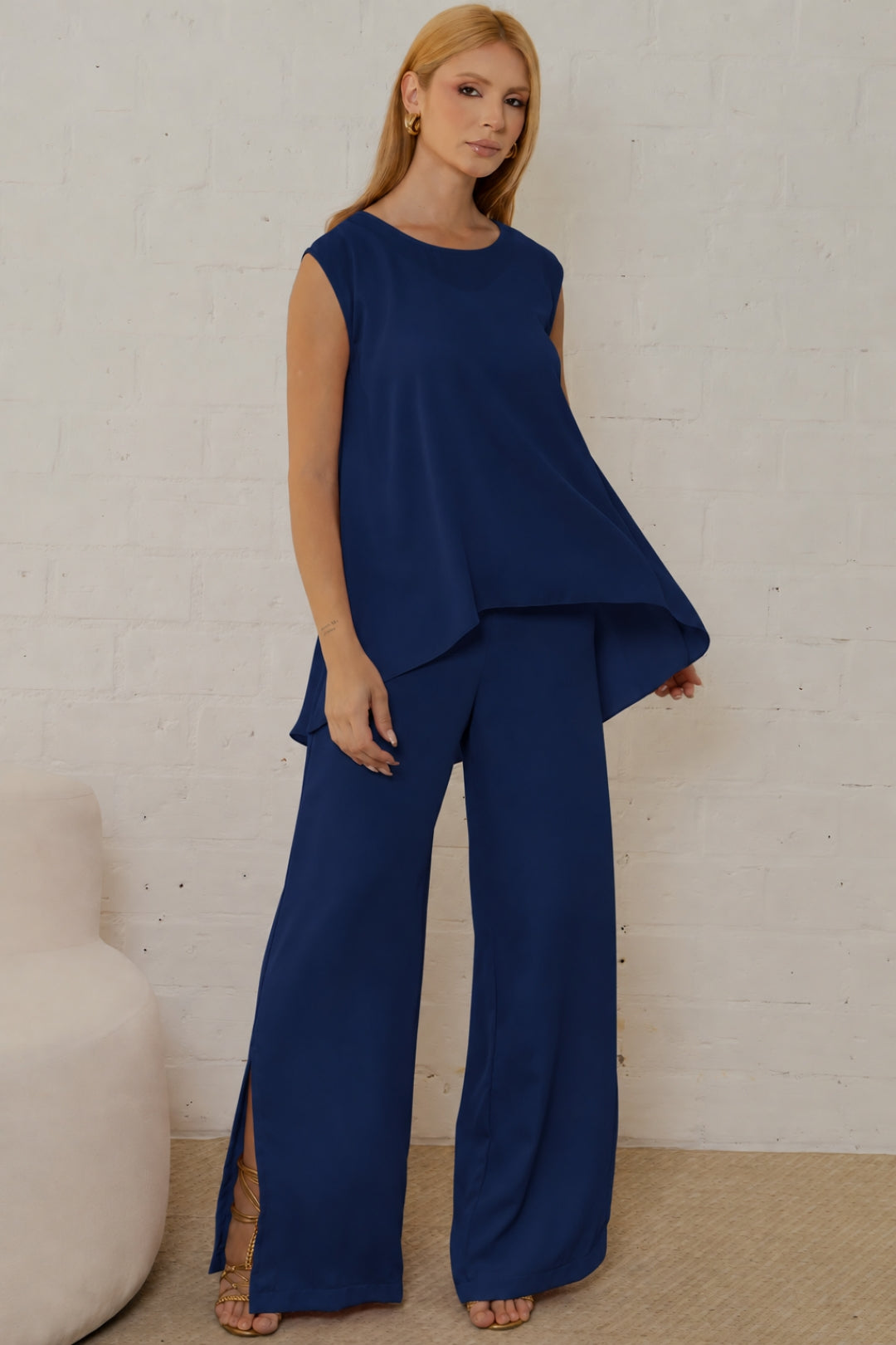 Conjunto Betina Calça e Blusa - Azul Marinho
