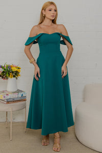 Vestido Ana Midi Ombro a Ombro - Verde