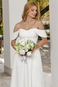 Vestido Ana Midi Ombro a Ombro - Off White