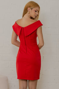 Vestido Mel Curto Tubinho Ombro a Ombro - Vermelho