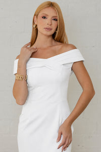 Vestido Mel Curto Tubinho Ombro a Ombro - Off White
